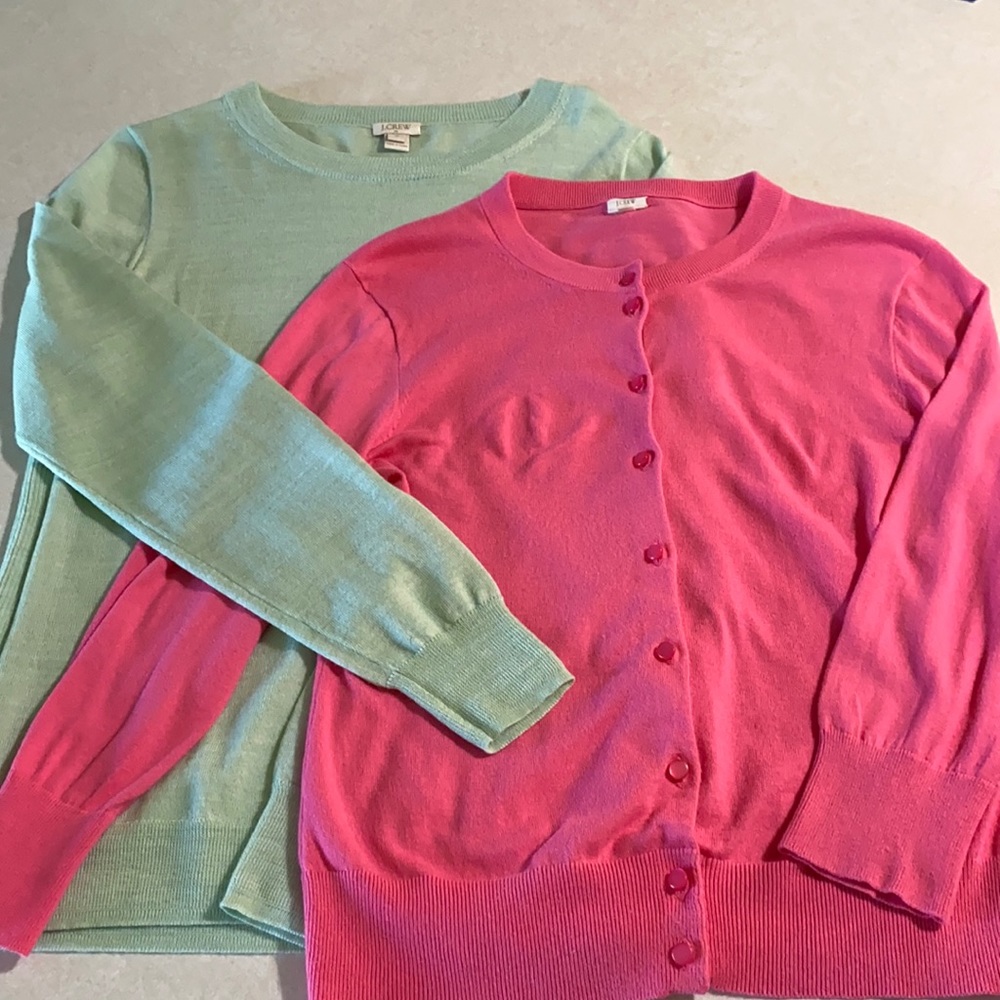 J Crew cardigan sweater and pullover sweater bundle